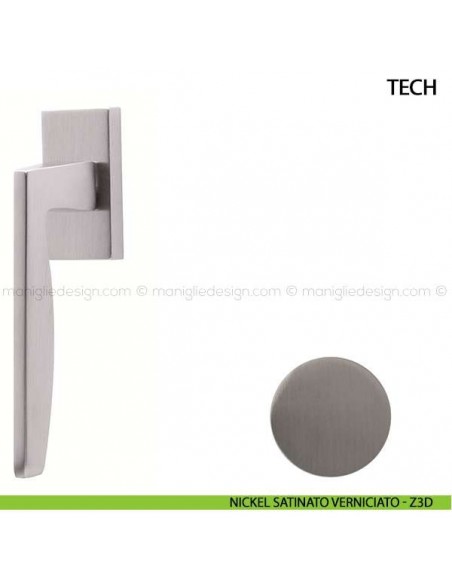 Maniglia per finestra martellina DK Tech Comit nickel satinato verniciato