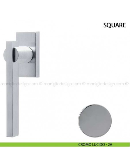 Maniglia per finestra martellina DK Square Comit cromo lucido
