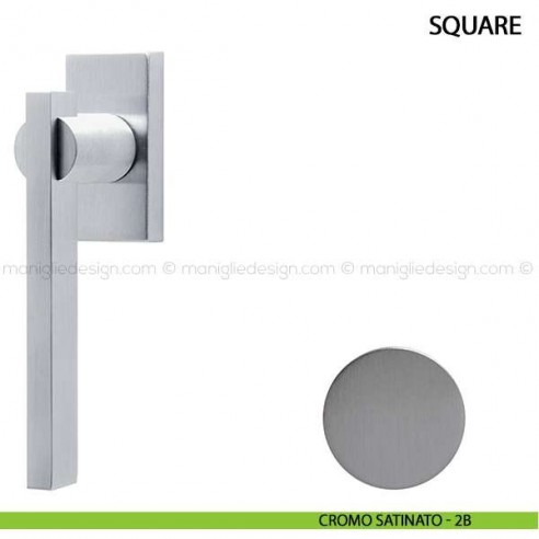 Maniglia per finestra martellina DK Square Comit cromo satinato