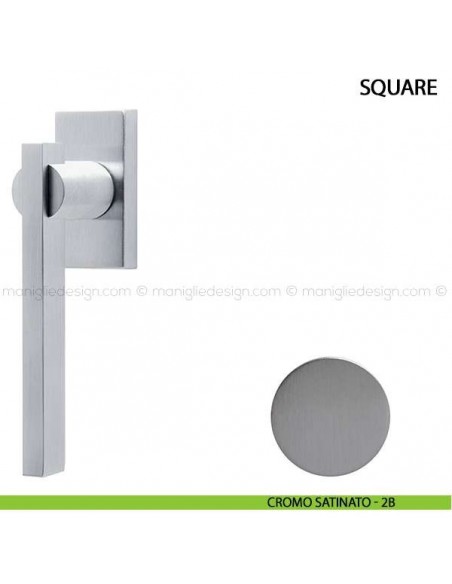 Maniglia per finestra martellina DK Square Comit cromo satinato