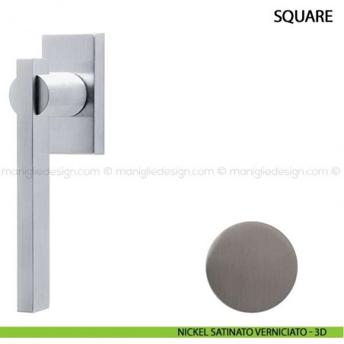 Maniglia per finestra martellina DK Square Comit nickel satinato verniciato