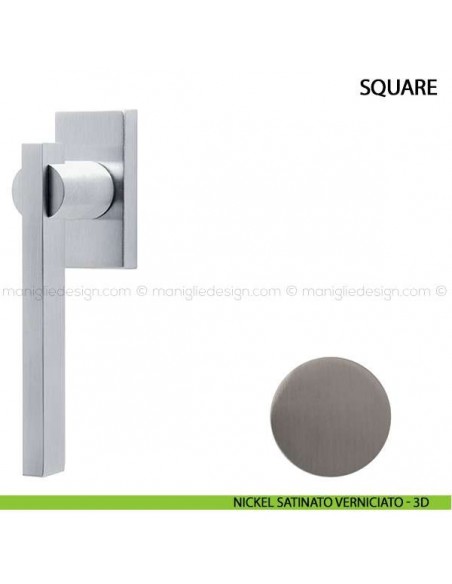 Maniglia per finestra martellina DK Square Comit nickel satinato verniciato