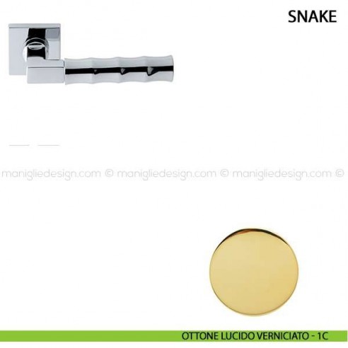 Maniglia per porta Snake Comit ottone lucido verniciato