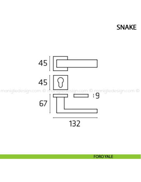 Maniglia per porta Snake Comit foro yale
