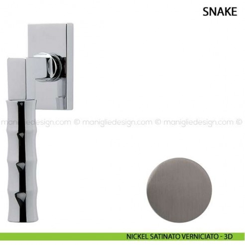 Maniglia per finestra martellina DK Snake Comit nickel satinato verniciato