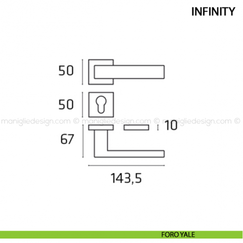 Maniglia per porta Infinity Comit foro yale