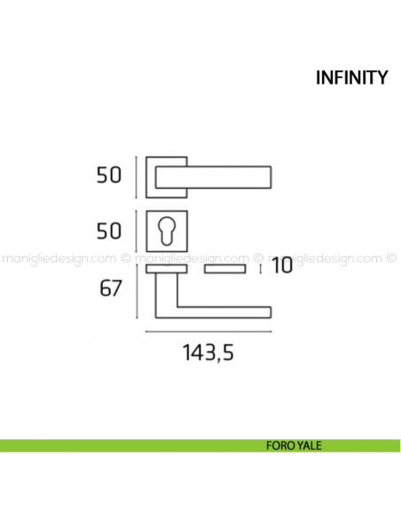 Maniglia per porta Infinity Comit foro yale