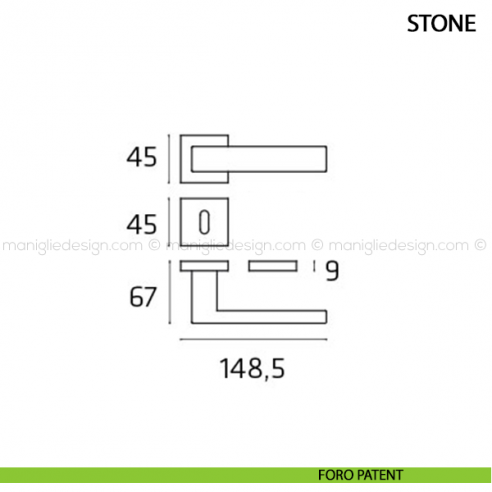 Maniglia per porta Stone Comit foro patent