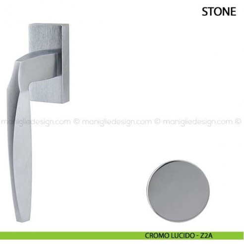 Maniglia per finestra martellina DK Stone Comit cromo lucido