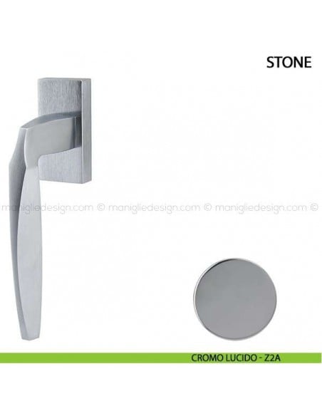 Maniglia per finestra martellina DK Stone Comit cromo lucido