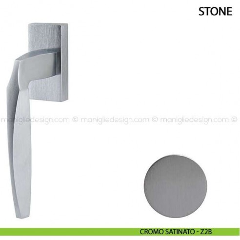 Maniglia per finestra martellina DK Stone Comit cromo satinato