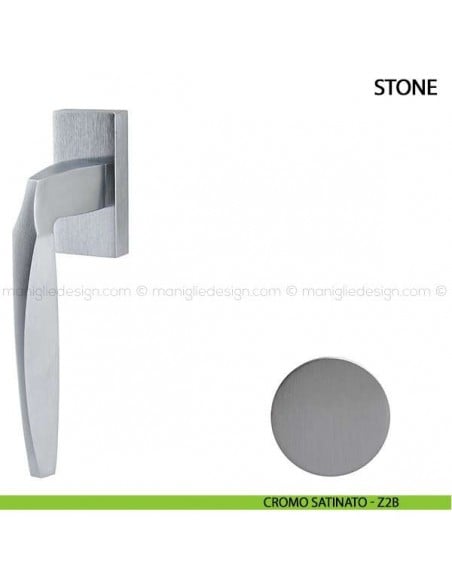 Maniglia per finestra martellina DK Stone Comit cromo satinato
