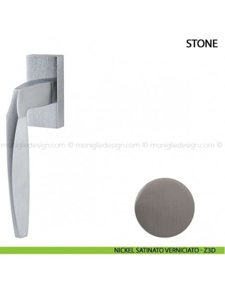 Maniglia per finestra martellina DK Stone Comit nickel satinato verniciato