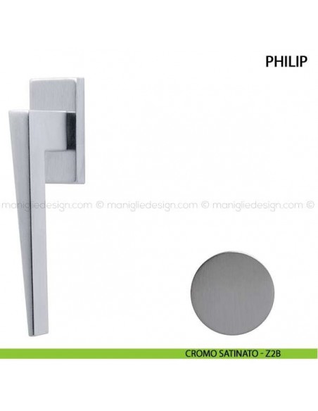 Maniglia per finestra martellina DK Philip Comit cromo satinato