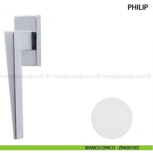 Maniglia per finestra martellina DK Philip Comit bianco opaco