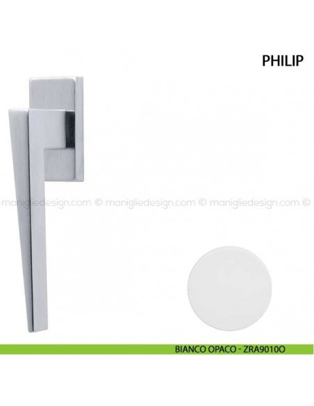 Maniglia per finestra martellina DK Philip Comit bianco opaco