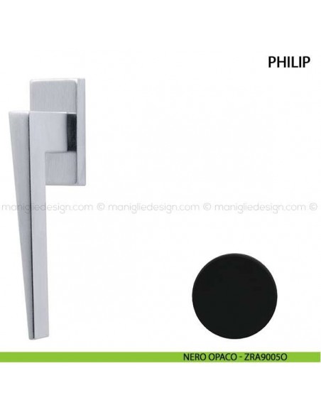 Maniglia per finestra martellina DK Philip Comit nero opaco