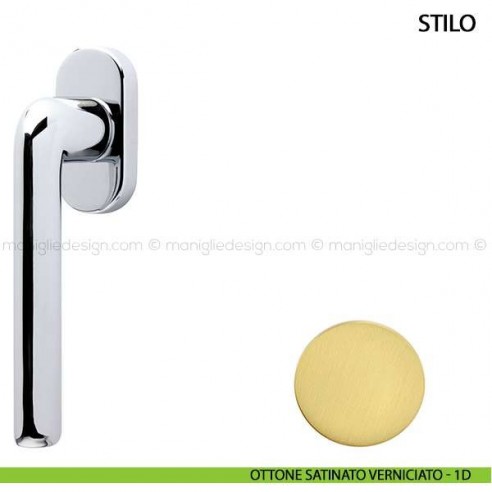 Maniglia per finestra martellina DK Stilo Comit ottone satinato verniciato
