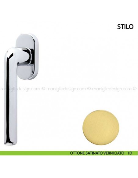 Maniglia per finestra martellina DK Stilo Comit ottone satinato verniciato
