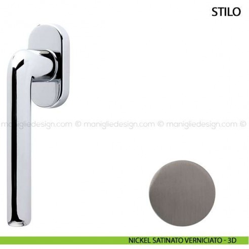Maniglia per finestra martellina DK Stilo Comit nickel satinato verniciato