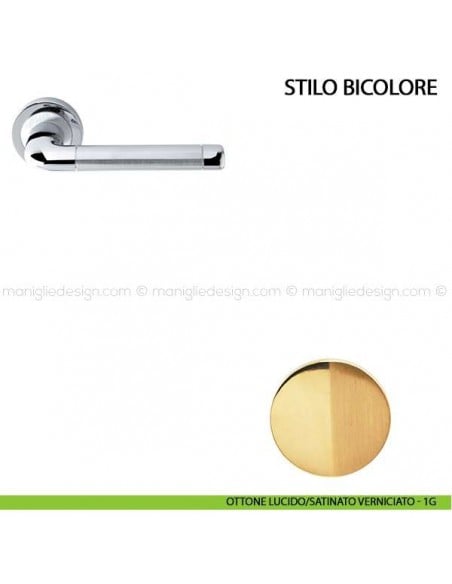 Maniglia per porta Stilo Bicolore Comit ottone lucido/satinato verniciato