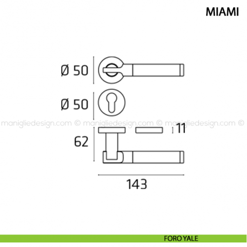 Maniglia per porta Miami Comit foro yale