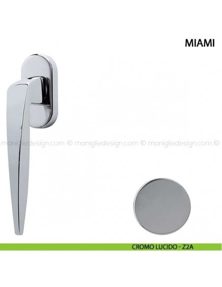Maniglia per finestra martellina DK Miami Comit cromo lucido