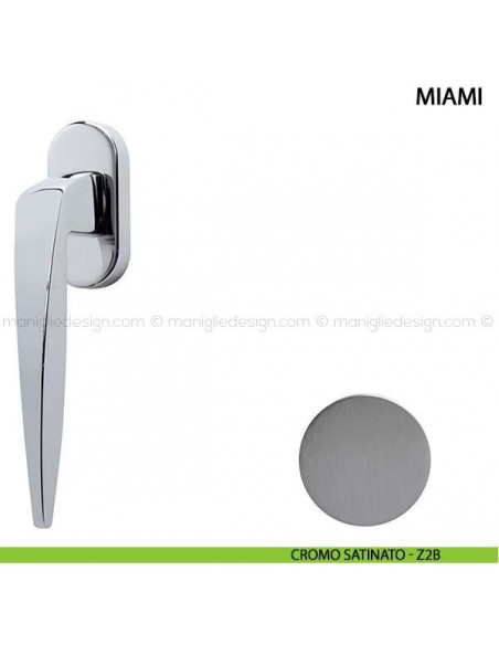 Maniglia per finestra martellina DK Miami Comit cromo satinato