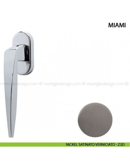 Maniglia per finestra martellina DK Miami Comit nickel satinato verniciato