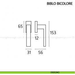 Maniglia per finestra martellina DK Biblo bicolore Comit 2