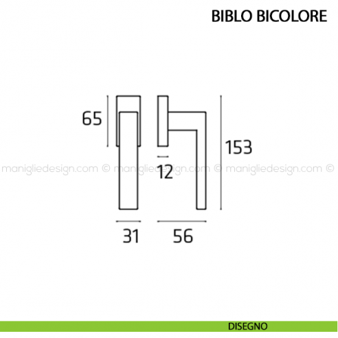 Maniglia per finestra martellina DK Biblo bicolore Comit disegno