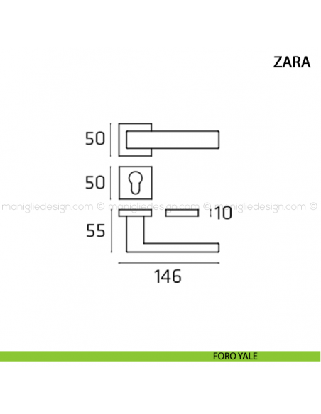 Maniglia per porta Zara Comit foro yale