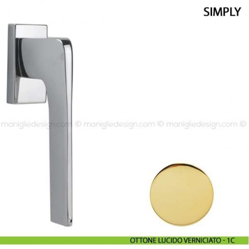 Maniglia per finestra martellina DK Simply Comit ottone lucido verniciato