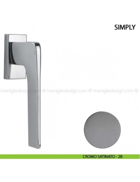 Maniglia per finestra martellina DK Simply Comit cromo satinato
