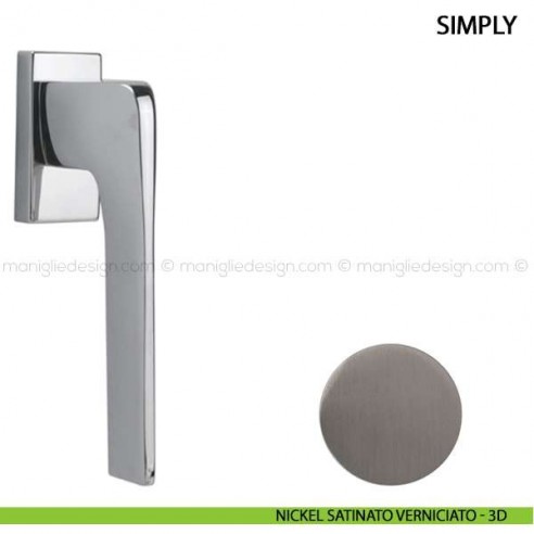 Maniglia per finestra martellina DK Simply Comit nickel satinato verniciato