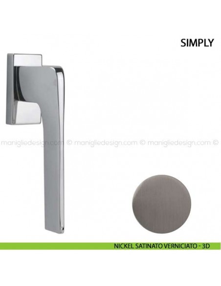 Maniglia per finestra martellina DK Simply Comit nickel satinato verniciato