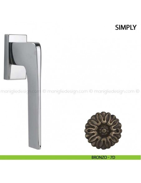 Maniglia per finestra martellina DK Simply Comit bronzo