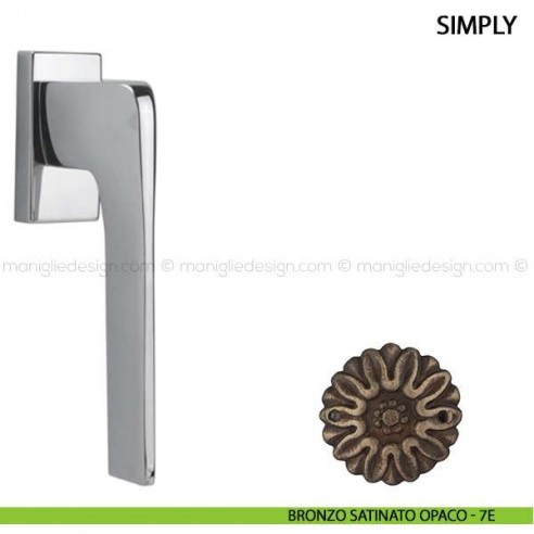 Maniglia per finestra martellina DK Simply Comit bronzo satinato opaco
