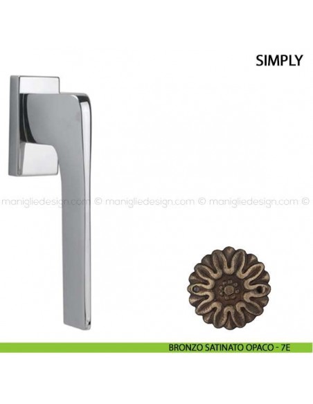 Maniglia per finestra martellina DK Simply Comit bronzo satinato opaco
