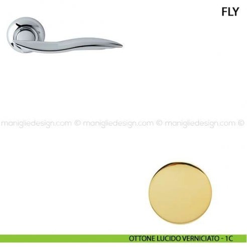 Maniglia per porta Fly Comit ottone lucido verniciato