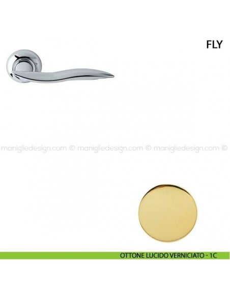 Maniglia per porta Fly Comit ottone lucido verniciato