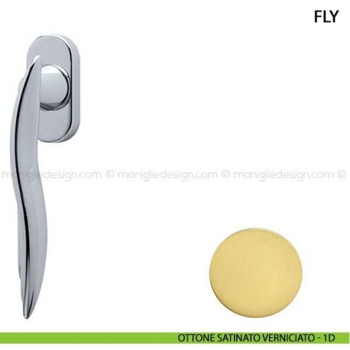 Maniglia per finestra martellina DK Fly Comit ottone satinato verniciato