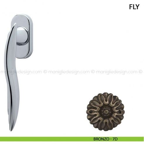 Maniglia per finestra martellina DK Fly Comit bronzo