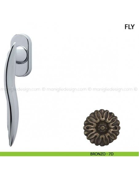 Maniglia per finestra martellina DK Fly Comit bronzo