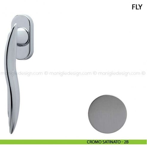 Maniglia per finestra martellina DK Fly Comit cromo satinato