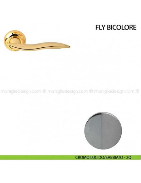 Maniglia per porta Fly bicolore Comit cromo lucido/sabbiato