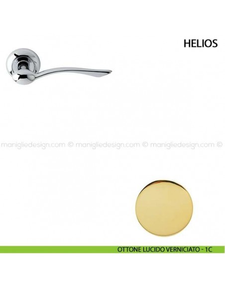 Maniglia per porta Helios Comit ottone lucido verniciato