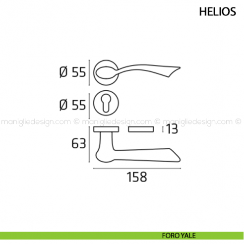 Maniglia per porta Helios Comit foro yale
