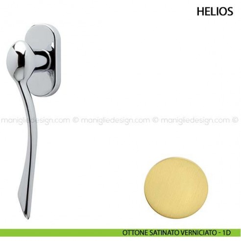 Maniglia per finestra martellina DK Helios Comit ottone satinato verniciato