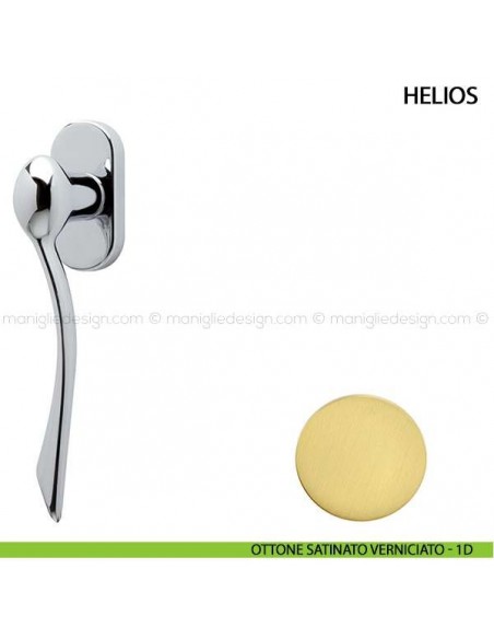 Maniglia per finestra martellina DK Helios Comit ottone satinato verniciato